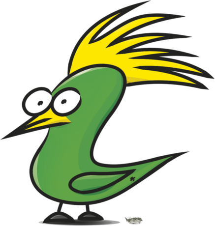 Nadruk Pesky bird (green) - Przód