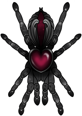 Nadruk Tarantula Heart Gem - Black - Przód