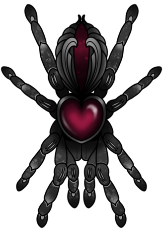 Nadruk Tarantula Heart Gem -  - Black - Przód