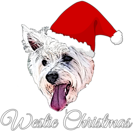 Nadruk Merry Christmas Dog Westie - Przód