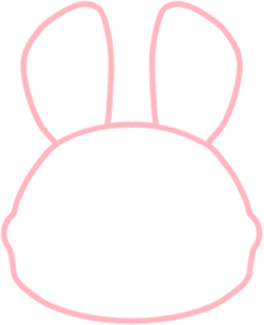 Nadruk paninka - królik kontur różowy - Przód